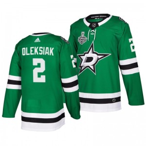 Men Stars Jamie Oleksiak 2020 Stanley Cup Final Bound Home Authentic Green Jersey - Sale