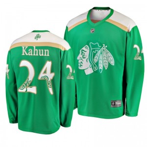 Chicago Blackhawks Dominik Kahun 2019 St. Patrick's Day Green Replica Fanatics Branded Jersey - Sale