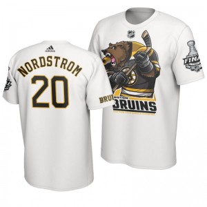 2019 Stanley Cup Final Bruins Joakim Nordstrom Cartoon Mascot T-Shirt - White - Sale
