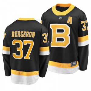 Men's Bruins Patrice Bergeron Black Alternate Breakaway Premier Jersey - Sale