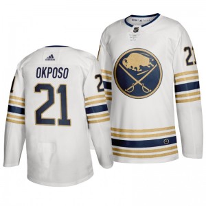 Sabres Kyle Okposo 50th Anniversary White Third Jersey - Sale