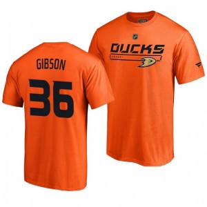 Anaheim Ducks John Gibson Orange Rinkside Collection Prime Authentic Pro T-shirt - Sale