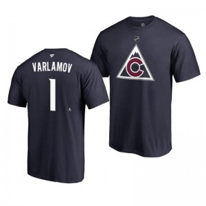 Avalanche Semyon Varlamov Navy Alternate Authentic Stack T-Shirt - Sale