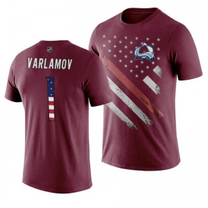 Semyon Varlamov Avalanche Burgundy Independence Day T-Shirt - Sale