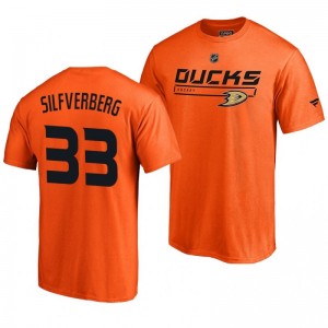 Anaheim Ducks Jakob Silfverberg Orange Rinkside Collection Prime Authentic Pro T-shirt - Sale