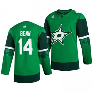 Stars Jamie Benn 2020 St. Patrick's Day Authentic Player Green Jersey - Sale