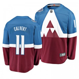 Matt Calvert #11 2020 Stadium Series Colorado Avalanche Breakaway Player Jersey - Blue Burgundy - Sale