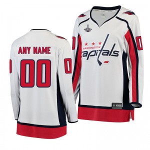 Custom Capitals Women's 2018 Stanley Cup Champions Away Jersey White - Sale