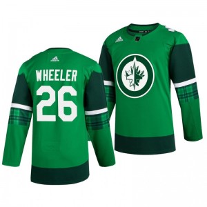 Jets Blake Wheeler 2020 St. Patrick's Day Authentic Player Green Jersey - Sale