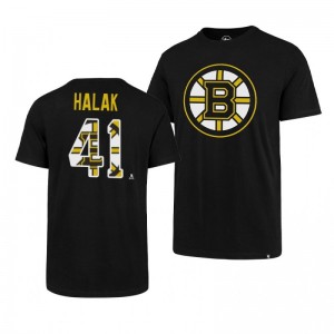Bruins Jaroslav Halak Super Rival Black Short Sleeve T-Shirt - Sale