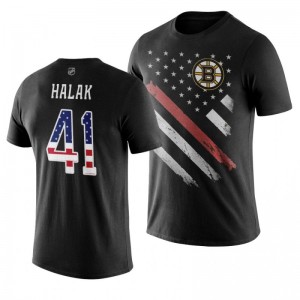 Jaroslav Halak Bruins Black Independence Day T-Shirt - Sale