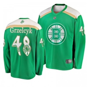 Boston Bruins Matt Grzelcyk 2019 St. Patrick's Day Green Replica Fanatics Branded Jersey - Sale