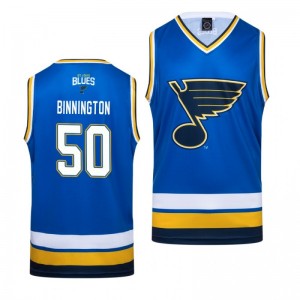 Jordan Binnington Blues Blue Hockey Home Tank Top - Sale