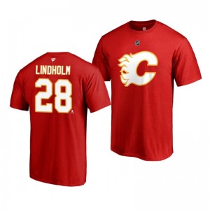 Elias Lindholm Flames Alternate Authentic Stack T-Shirt Red - Sale