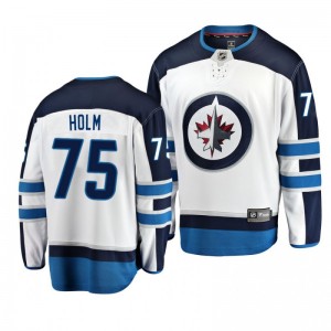 Away Breakaway Player Jets Arvid Holm White Jersey - Sale