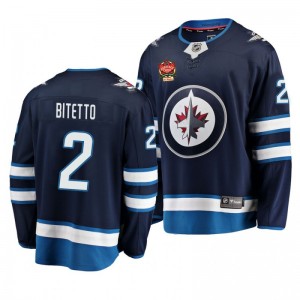 Jets 2019 Heritage Classic Anthony Bitetto Navy Breakaway Player Jersey - Sale