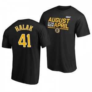 2020 Stanley Cup Playoffs Bound August Is The New April Bruins Jaroslav Halak Black T-shirt - Sale