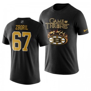 Bruins Black Crown Game of Thrones Jakub Zboril T-Shirt - Sale