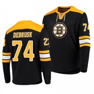 Bruins Jake DeBrusk Black Platinum Long Sleeve Jersey T-Shirt - Sale