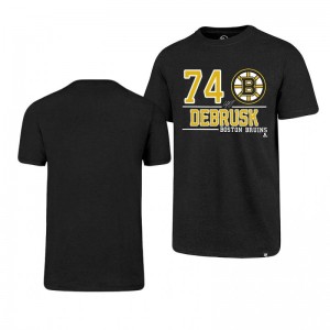 Jake DeBrusk Boston Bruins Black Club Player Name and Number T-Shirt - Sale