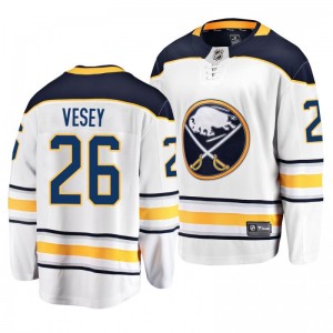 Sabres Jimmy Vesey Breakaway Player White Away Jersey - Sale