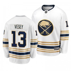 Sabres Jimmy Vesey #13 White 2019-20 50th Season Premier Breakaway Jersey - Sale
