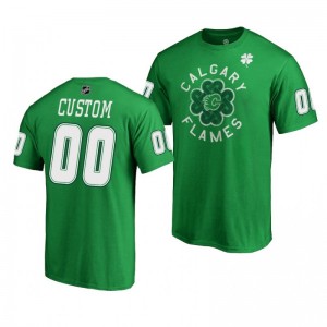 Custom Flames St. Patrick's Day Luck Tradition Green T-shirt - Sale