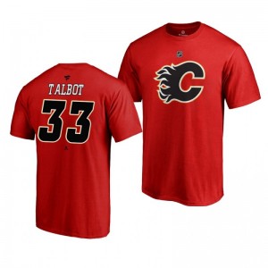 Cam Talbot Flames Red Authentic Stack T-Shirt - Sale