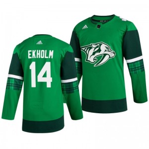 Predators Mattias Ekholm 2020 St. Patrick's Day Authentic Player Green Jersey - Sale