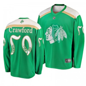Chicago Blackhawks Corey Crawford 2019 St. Patrick's Day Green Replica Fanatics Branded Jersey - Sale