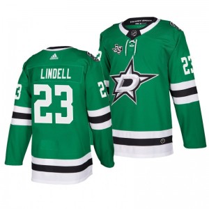 Esa Lindell Stars Home Adidas Authentic Jersey Green - Sale