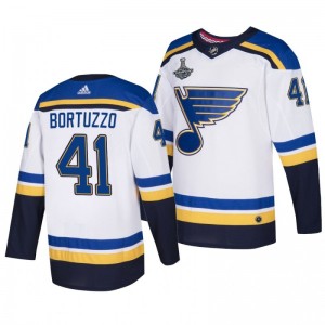 Blues 2019 Stanley Cup Champions White Authentic Player Robert Bortuzzo Jersey - Sale