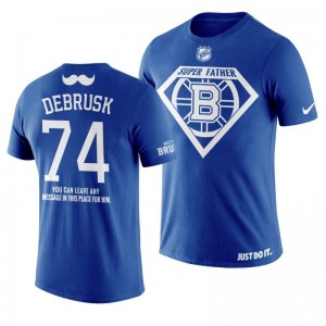 Boston Bruins Jake DeBrusk Navy Father's Day Super Dad T-shirt - Sale