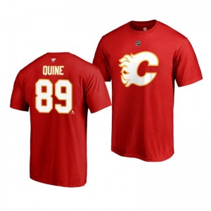 Alan Quine Flames Alternate Authentic Stack T-Shirt Red - Sale
