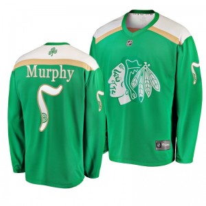 Chicago Blackhawks Connor Murphy 2019 St. Patrick's Day Green Replica Fanatics Branded Jersey - Sale