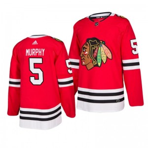 Blackhawks Connor Murphy #5 2019-20 Home Adidas Authentic Replica Red Jersey - Sale