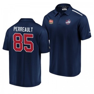 Jets 2019 Heritage Classic Navy Authentic Pro Mathieu Perreault Polo - Sale