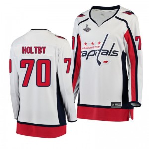 Braden Holtby Capitals Women's 2018 Stanley Cup Champions Away Jersey White - Sale