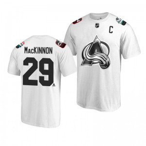 Avalanche Nathan MacKinnon White 2019 NHL All-Star T-shirt - Sale