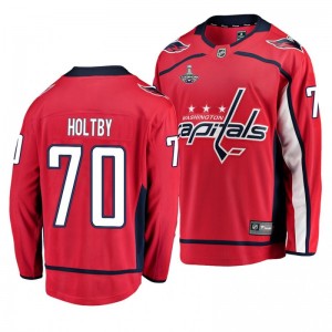 2018 Stanley Cup Champions Braden Holtby Capitals Red Breakaway Player Home Jersey - Sale