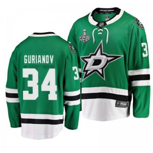 Men Stars Denis Gurianov 2020 Stanley Cup Final Bound Home Player Green Jersey - Sale