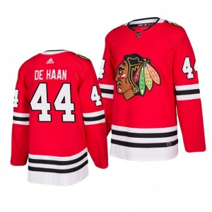 Blackhawks Calvin de Haan #44 2019-20 Home Adidas Authentic Replica Red Jersey - Sale