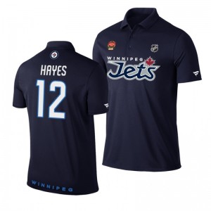 Jets 2019 Heritage Classic Navy Kevin Hayes Polo Shirt - Sale