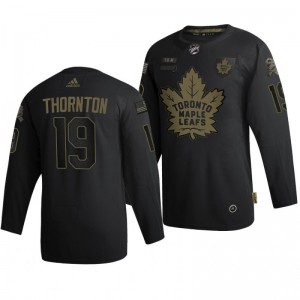 2020 Salute To Service Maple Leafs Joe Thornton Black Authentic Jersey - Sale